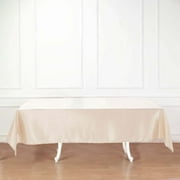 Efavormart Rectangle Satin Tablecloth, 60"x102" Smooth Oblong Washable Table Cloth, Decorative Silky Fabric Table Cover for Wedding, Party, Banquet- Beige