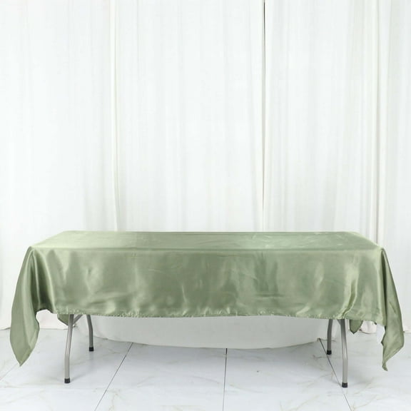 Efavormart Rectangle Satin Tablecloth, 60"x102" Smooth Oblong Washable Table Cloth, Decorative Silky Fabric Table Cover for Wedding, Party, Banquet- Eucalyptus Dusty Sage