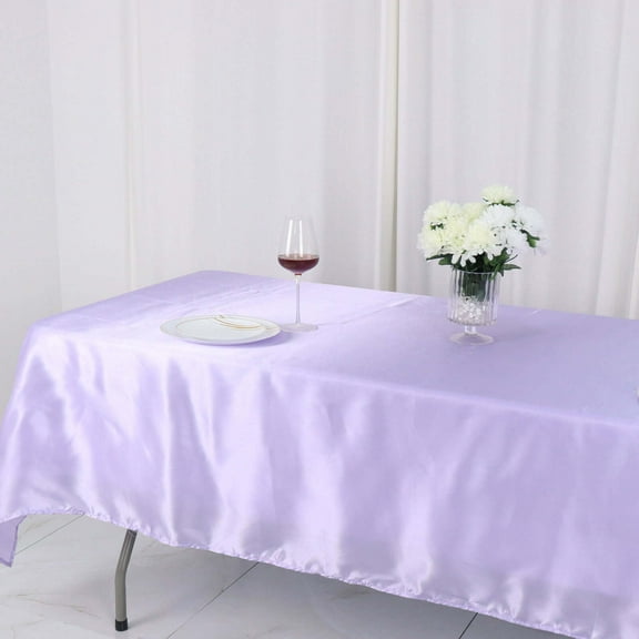 Efavormart Rectangle Satin Tablecloth, 60"x102" Smooth Oblong Washable Table Cloth, Decorative Silky Fabric Table Cover for Wedding, Party, Banquet- Lavender