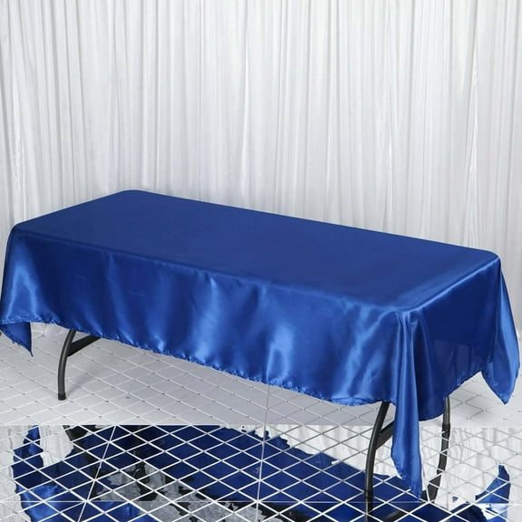 Efavormart 60x102" Rectangle ROYAL BLUE Wholesale SATIN Tablecloth Banquet Linen Wedding Party Restaurant Tablecloth