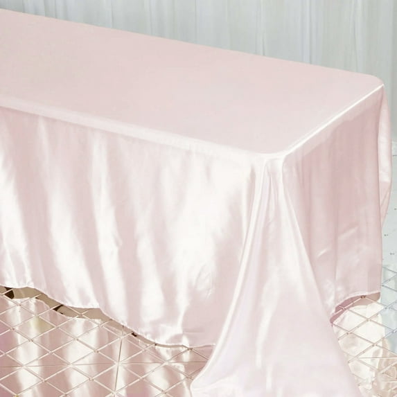 Efavormart 90x132" Rectangle BLUSH Wholesale SATIN Tablecloth Banquet Linen Wedding Party Restaurant Tablecloth