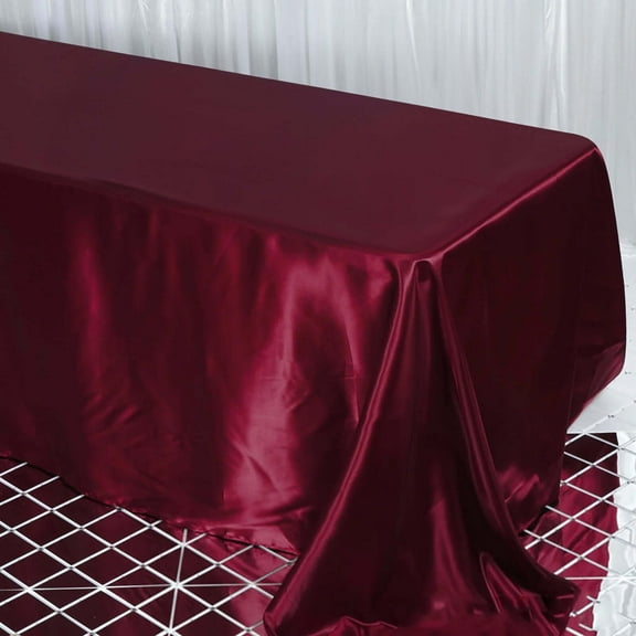 Efavormart 90x132" Rectangle BURGUNDY Wholesale SATIN Tablecloth Banquet Linen Wedding Party Restaurant Tablecloth