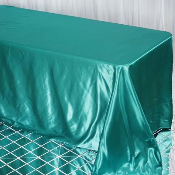 Efavormart 90x132" Rectangle TURQUOISE Wholesale SATIN Tablecloth Banquet Linen Wedding Party Restaurant Tablecloth