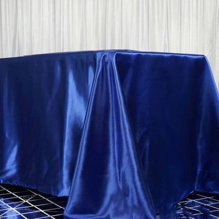 Efavormart Rectangle Satin Tablecloth, 90"x156" Smooth Oblong Washable Table Cloth, Decorative Silky Fabric Table Cover for Wedding, Party, Banquet- Royal Blue