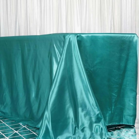 Efavormart Rectangle Satin Tablecloth, 90"x156" Smooth Oblong Washable Table Cloth, Decorative Silky Fabric Table Cover for Wedding, Party, Banquet- Turquoise