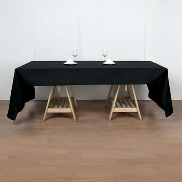 Efavormart Rectangle Tablecloth, 50"x120" Stain & Wrinkle Resistant Washable Table Cloth, Oblong Decorative Polyester Fabric Table Cover for Dining, Party, Wedding & Baby Shower- Black