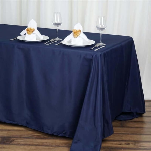 Efavormart Rectangle Tablecloth, 50"x120" Stain & Wrinkle Resistant Washable Table Cloth, Oblong Decorative Polyester Fabric Table Cover for Dining, Party, Wedding & Baby Shower- Navy Blue