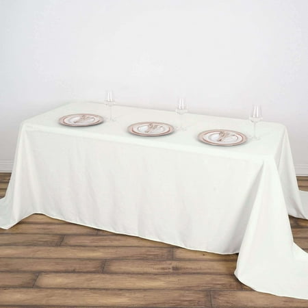 Efavormart Rectangle Tablecloth, 50"x120" Stain & Wrinkle Resistant Washable Table Cloth, Oblong Decorative Polyester Fabric Table Cover for Dining, Party, Wedding & Baby Shower- Ivory