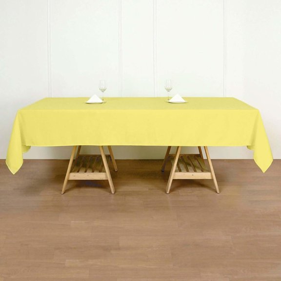 Efavormart Rectangle Tablecloth, 60"x102" Stain & Wrinkle Resistant Washable Table Cloth, Oblong Decorative Polyester Fabric Table Cover for Dining, Party, Wedding & Baby Shower- Yellow