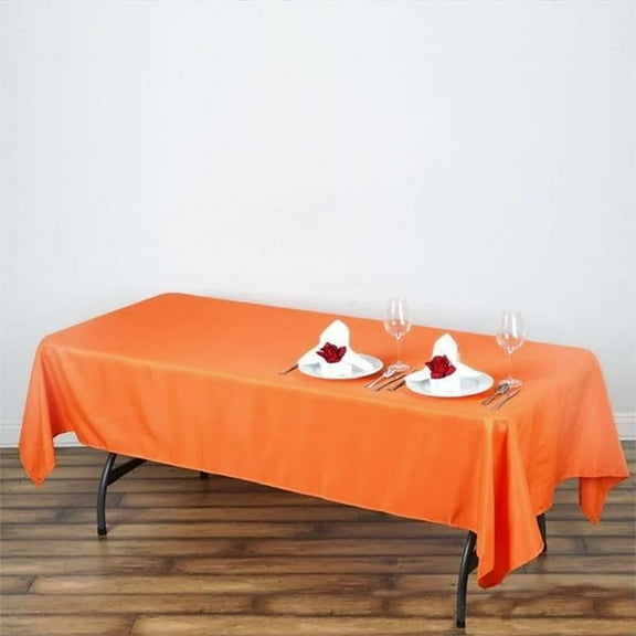 Efavormart Rectangle Tablecloth, 60"x102" Stain & Wrinkle Resistant Washable Table Cloth, Oblong Decorative Polyester Fabric Table Cover for Dining, Party, Wedding & Baby Shower- Orange