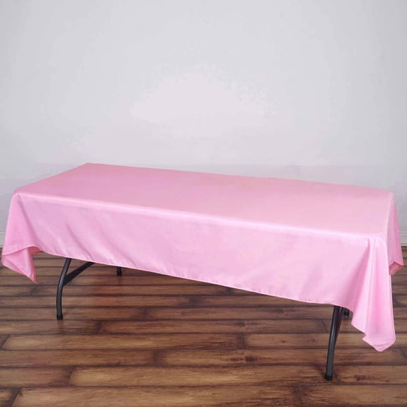 Efavormart Rectangle Tablecloth, 60"x102" Stain & Wrinkle Resistant Washable Table Cloth, Oblong Decorative Polyester Fabric Table Cover for Dining, Party, Wedding & Baby Shower- Pink