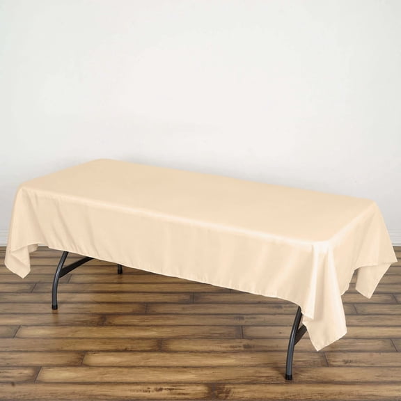 Efavormart 60x102" Beige Wholesale Linens Rectangle Polyester Tablecloths  Banquet Table Linen Wedding Party Restaurant