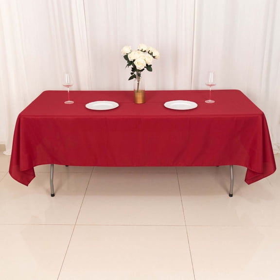 Efavormart Rectangle Tablecloth, 60"x102" Stain & Wrinkle Resistant Washable Table Cloth, Oblong Decorative Polyester Fabric Table Cover for Dining, Party, Wedding & Baby Shower- Wine