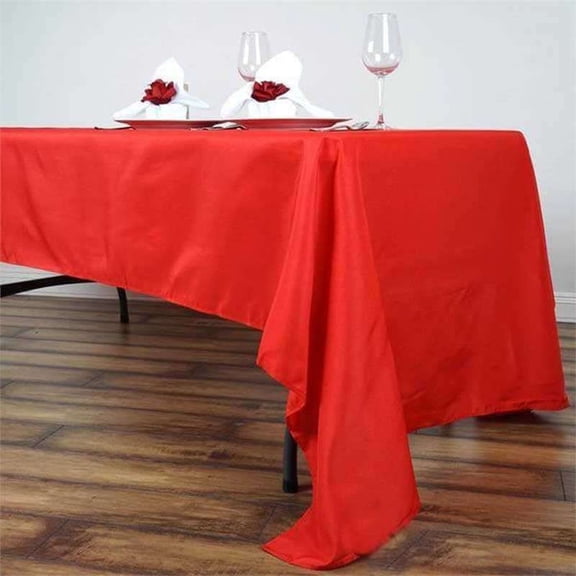 Efavormart Rectangle Tablecloth, 60"x126" Stain & Wrinkle Resistant Washable Table Cloth, Oblong Decorative Polyester Fabric Table Cover for Dining, Party, Wedding & Baby Shower- Red