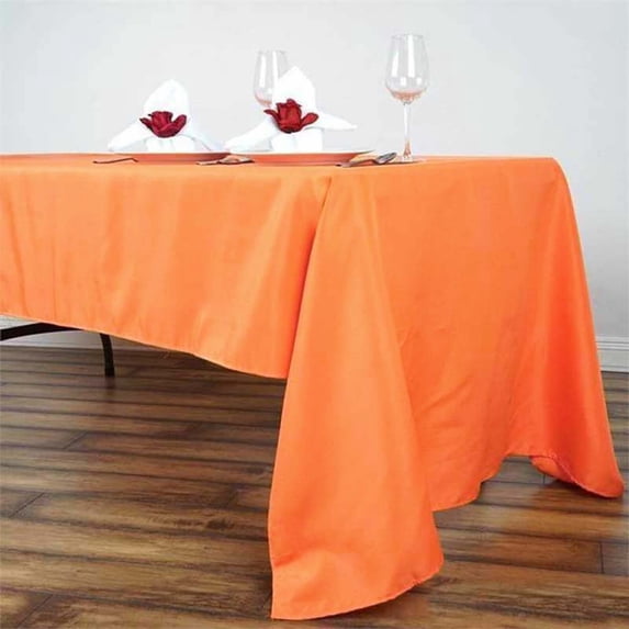 Efavormart Rectangle Tablecloth, 60"x126" Stain & Wrinkle Resistant Washable Table Cloth, Oblong Decorative Polyester Fabric Table Cover for Dining, Party, Wedding & Baby Shower- Orange