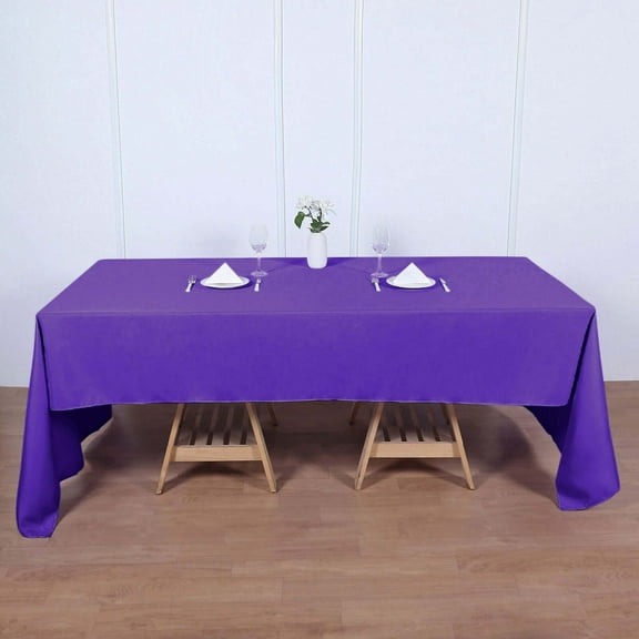 Efavormart Rectangle Tablecloth, 60"x126" Stain & Wrinkle Resistant Washable Table Cloth, Oblong Decorative Polyester Fabric Table Cover for Dining, Party, Wedding & Baby Shower- Purple