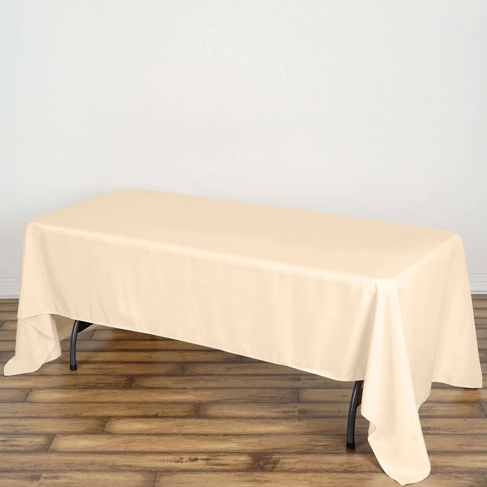 Beige Rectangular Polyester Tablecloth 60 x 126 Inch