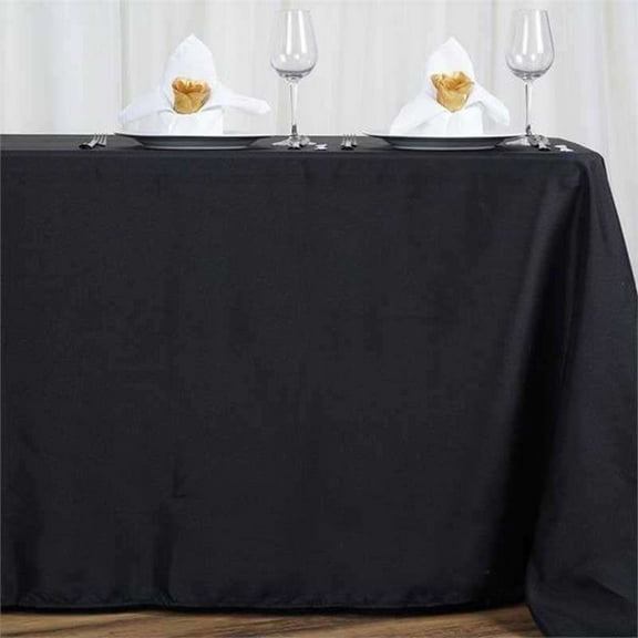 Efavormart Rectangle Tablecloth, 72"X120" Stain & Wrinkle Resistant Washable Table Cloth, Oblong Decorative Polyester Fabric Table Cover for Dining, Party, Wedding & Baby Shower- Black