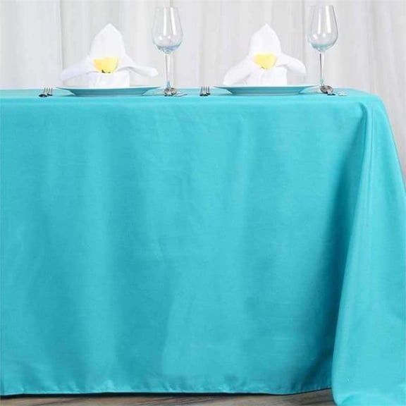 Efavormart Rectangle Tablecloth, 72"X120" Stain & Wrinkle Resistant Washable Table Cloth, Oblong Decorative Polyester Fabric Table Cover for Dining, Party, Wedding & Baby Shower- Turquoise