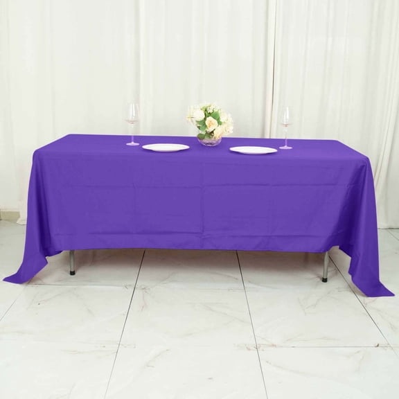 Efavormart Rectangle Tablecloth, 72"X120" Stain & Wrinkle Resistant Washable Table Cloth, Oblong Decorative Polyester Fabric Table Cover for Dining, Party, Wedding & Baby Shower- Purple