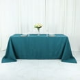thumbnail image 1 of Efavormart Rectangle Tablecloth, 90"x132" Stain & Wrinkle Resistant Washable Table Cloth, Oblong Decorative Polyester Fabric Table Cover for Dining, Party, Wedding & Baby Shower- Peacock Teal Green, 1 of 11