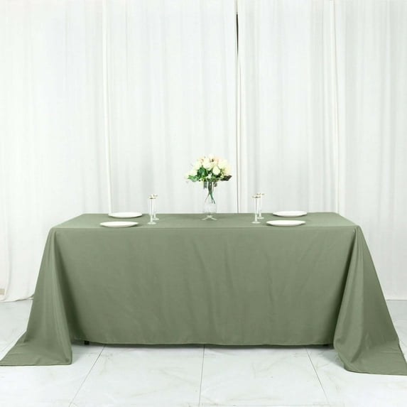 Efavormart Rectangle Tablecloth, 90"x132" Stain & Wrinkle Resistant Washable Table Cloth, Oblong Decorative Polyester Fabric Table Cover for Dining, Party, Wedding - Eucalyptus Dusty Sage
