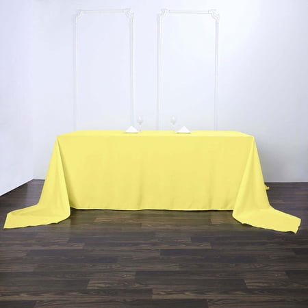 Efavormart Rectangle Tablecloth, 90"x156" Stain & Wrinkle Resistant Washable Table Cloth, Oblong Decorative Polyester Fabric Table Cover for Dining, Party, Wedding & Baby Shower- Yellow