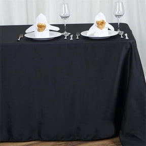 Efavormart 90x156" BLACK Wholesale Rectangle Polyester Tablecloth Linen Wedding Party Restaurant Tablecloth