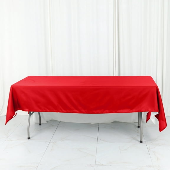 Efavormart Red Cotton Blend Rectangular Tablecloth 60"x102"