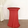 thumbnail image 1 of Efavormart Red Round Spandex Cocktail Table Cover With Natural Wavy Drapes - Perfect for Wedding, Party, Indoor & Outdoor Events, Holiday Parties, Showers, Corporate Affairs, Banquet, 1 of 10