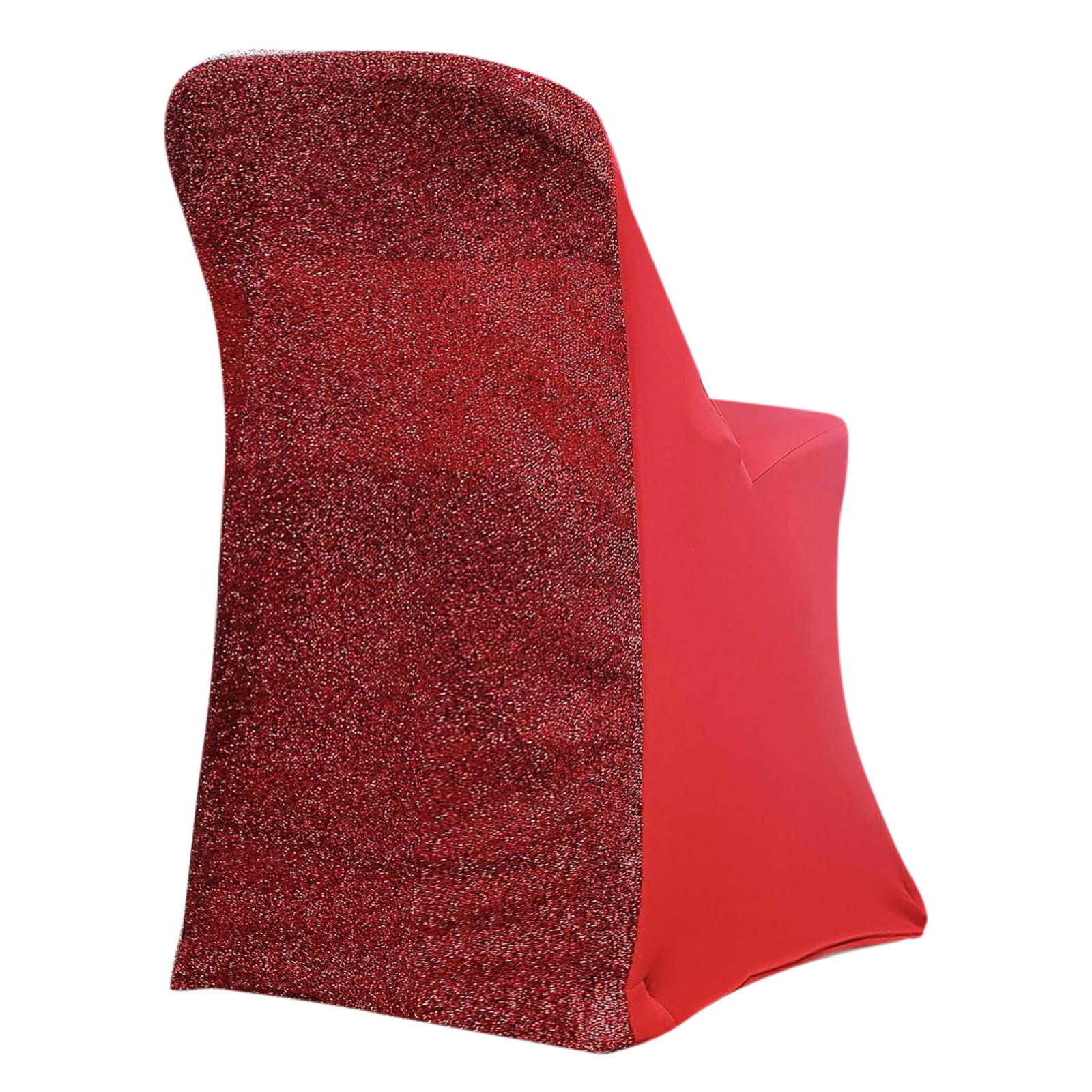 Efavormart Red Stretch Spandex Folding Chair Cover with Metallic ...