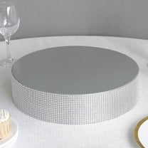 Efavormart Round Metal Pedestal Cake Stand with Rhinestones, Cupcake Holder Dessert Table Display Centerpiece (Silver, 14'')