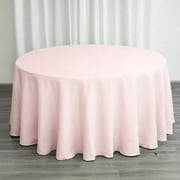 Efavormart Round Tablecloth, 120 Inch Stain & Wrinkle Resistant Washable Table Cloth, Decorative Polyester Fabric Table Cover for Banquet, Wedding, Dining - BLUSH