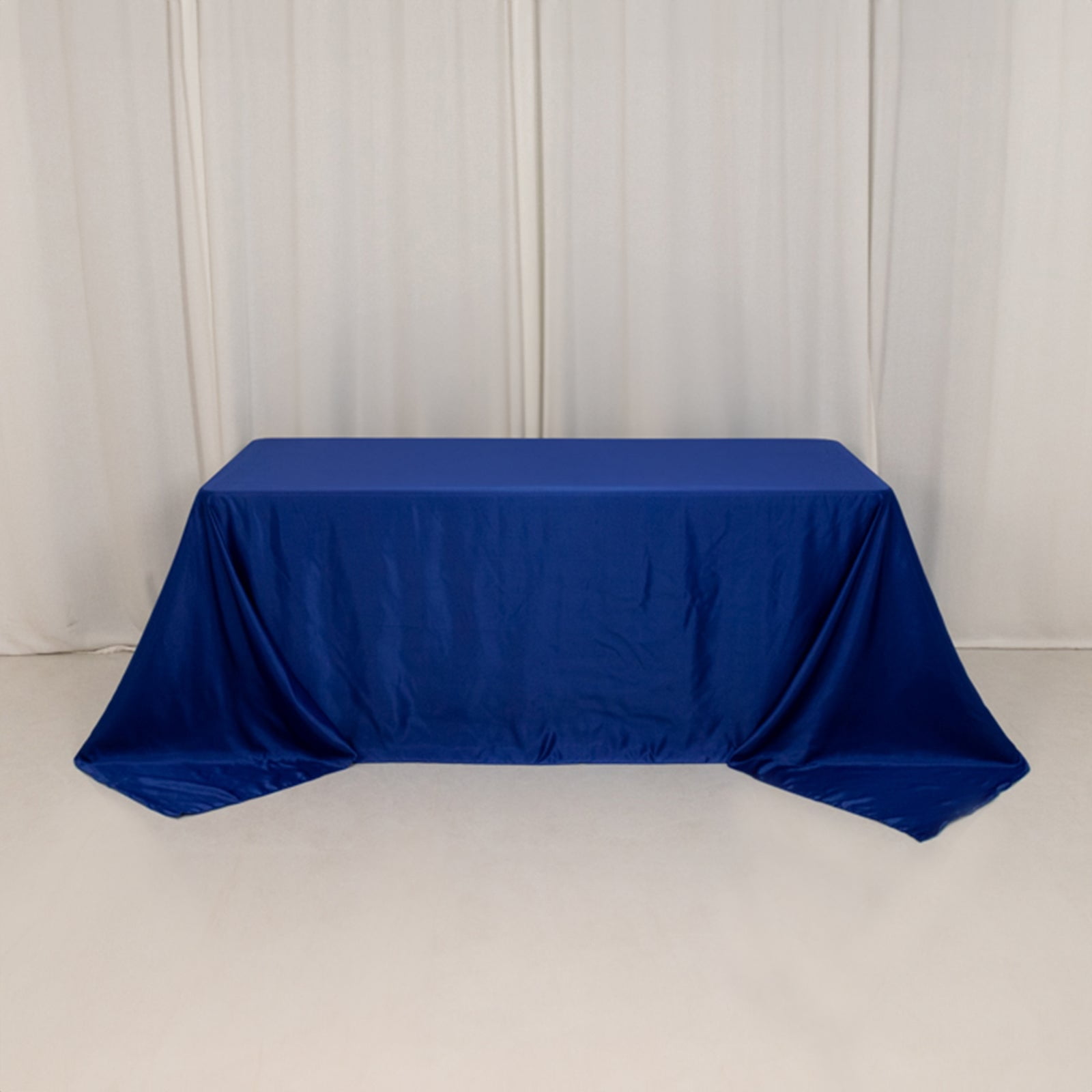 Efavormart Royal Blue Seamless Lamour Satin Rectangle Tablecloth for 6 ...