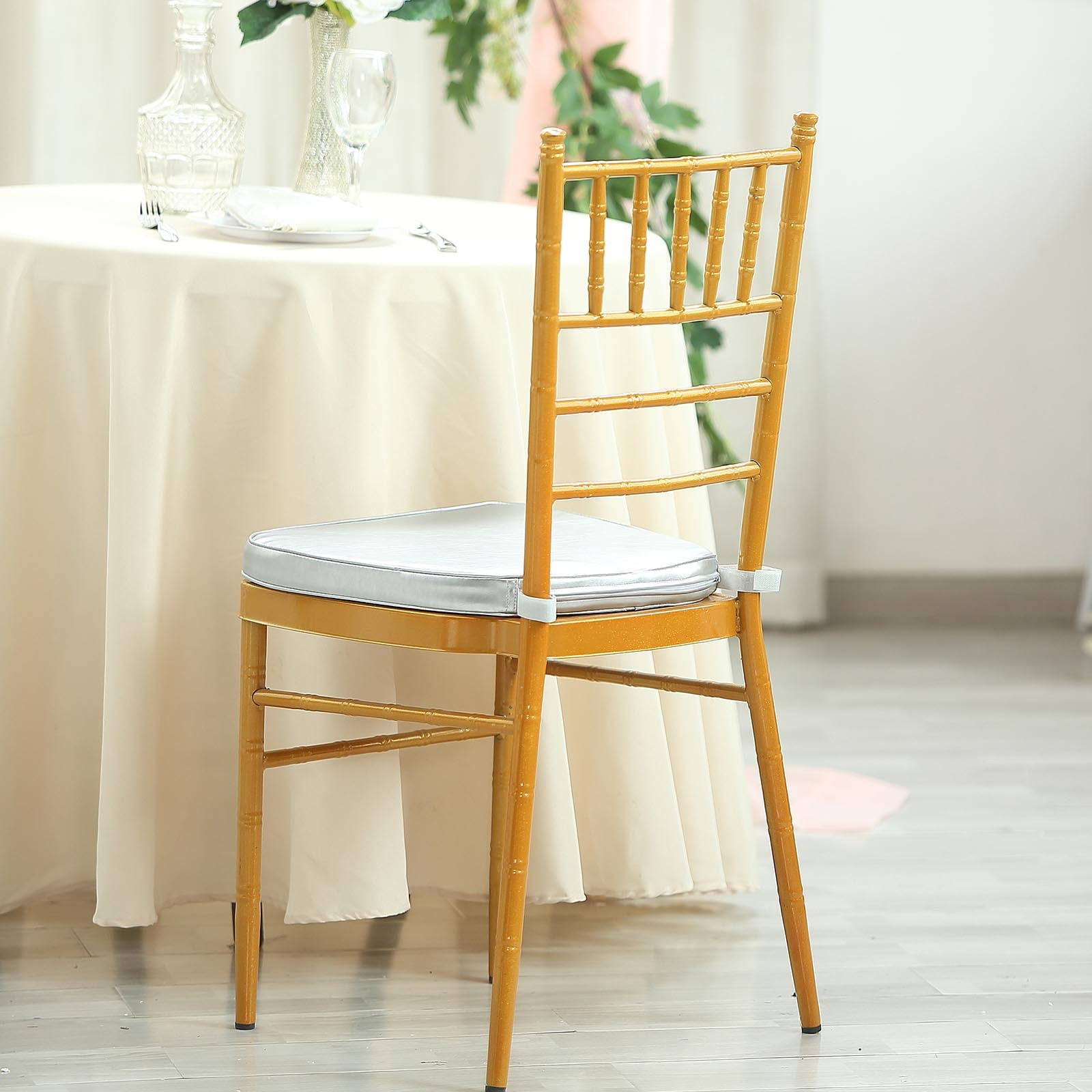 White Vinyl Chiavari Chair Cushion