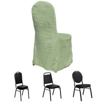 Efavormart Sage Green Crinkle Crushed Taffeta Banquet Chair Cover, Reusable Wedding Chair Cover