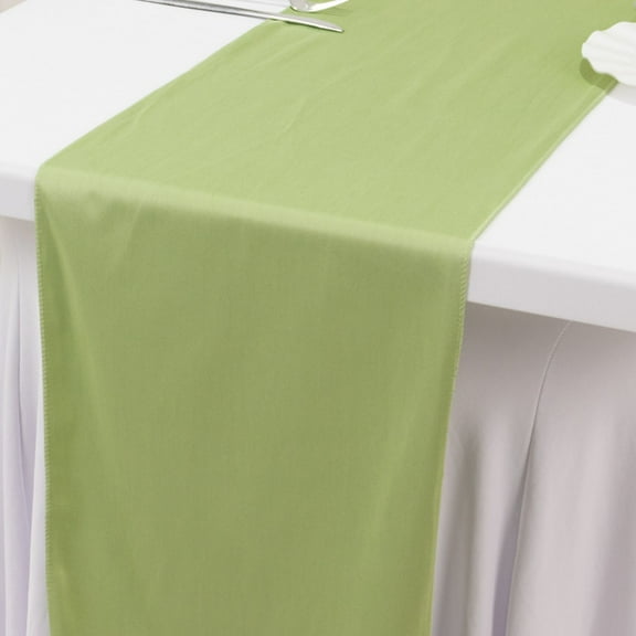 Efavormart Sage Green Premium Scuba Polyester Table Runner, Wrinkle Free Table Linen - 12"x108"