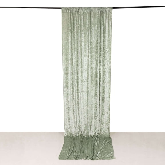 Efavormart Sage Green Premium Smooth Velvet Backdrop Drape Curtain, Privacy Photo Booth Event Divider Panel with Rod Pocket - 5ftx12ft