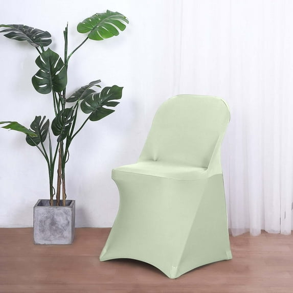 Efavormart Sage Green Spandex Stretch Fitted Folding Chair Cover - 160 GSM
