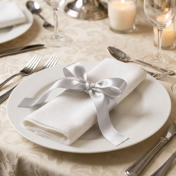 Efavormart Satin Ribbon Roll 1" x 100 Yards Silver – Single Face Decorative Craft Ribbon