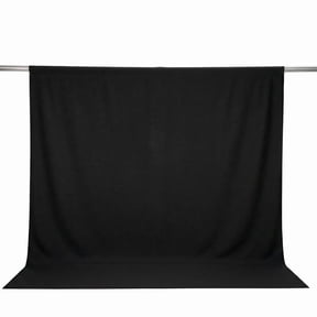 Efavormart Scuba Polyester Backdrop Curtain Black 10ftx10ft Durable Flame Resistant Wrinkle-Free Event Drape Panel With Rod Pocket