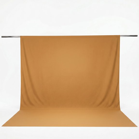 Efavormart Scuba Polyester Backdrop Curtain Gold 10ftx12ft Durable Flame Resistant Wrinkle-Free Event Drape Panel With Rod Pocket