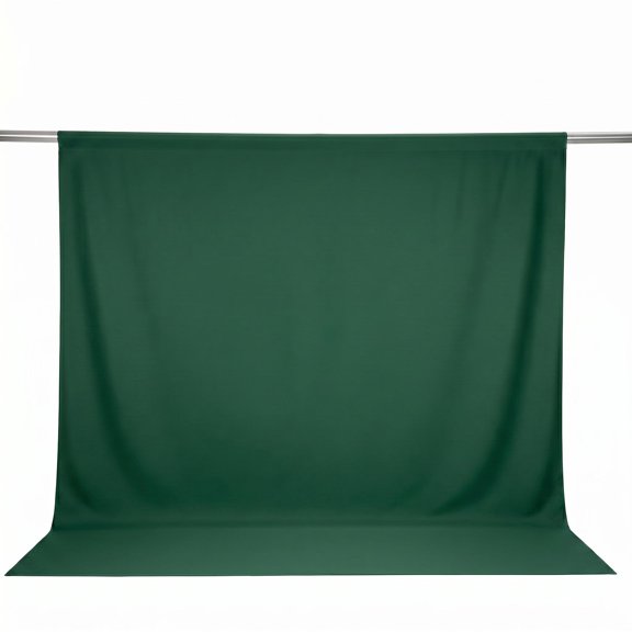 Efavormart Scuba Polyester Backdrop Curtain Hunter Emerald Green 10ftx10ft Durable Flame Resistant Wrinkle-Free Event Drape Panel With Rod Pocket