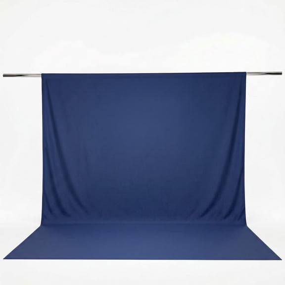 Efavormart Scuba Polyester Backdrop Curtain Navy Blue 10ftx12ft Durable Flame Resistant Wrinkle-Free Event Drape Panel With Rod Pocket