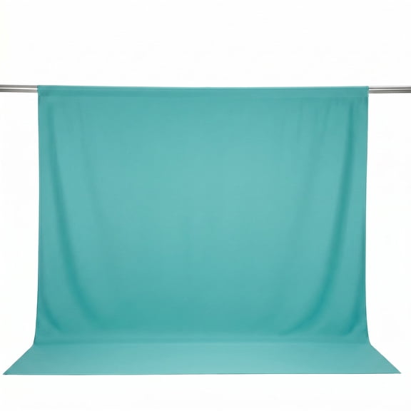 Efavormart Scuba Polyester Backdrop Curtain Turquoise 10ftx10ft Durable Flame Resistant Wrinkle-Free Event Drape Panel With Rod Pocket