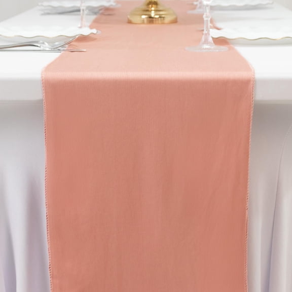 Efavormart Scuba Polyester Table Runner 12"x108" Dusty Rose - Wrinkle-Free Table Linen