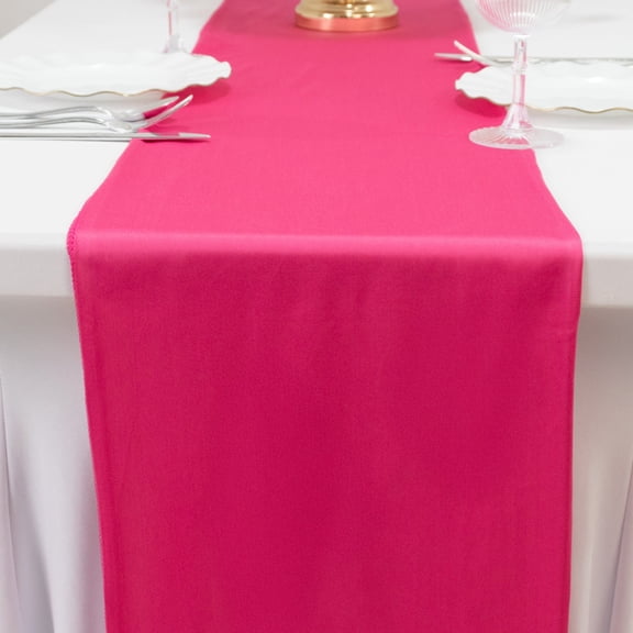Efavormart Scuba Polyester Table Runner 12"x108" Fuchsia - Wrinkle-Free Table Linen