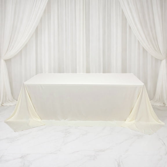 Efavormart Scuba Rectangular King Tablecloth – Ivory, 108" x 156" Extra-Wide, Wrinkle-Free & Stain-Resistant Banquet Linen for 8ft Tables