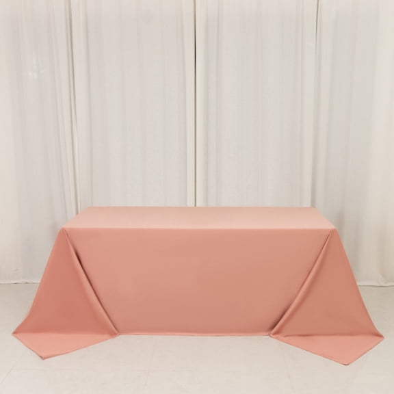 Efavormart Scuba Rectangular Tablecloth 90"x132" Dusty Rose - Seamless Table Cover