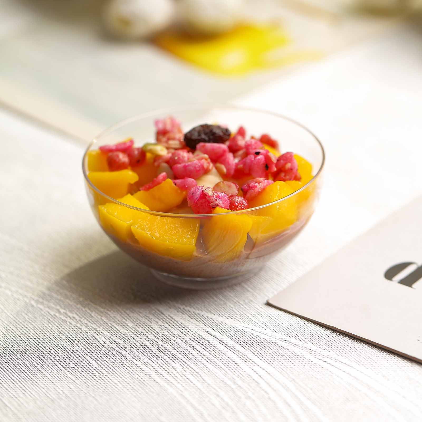 Efavormart Set of 24 - 2oz Clear Mini Petite Round Disposable Plastic Dessert Bowls for Wedding, Party, Banquet, Home, Picnic, Outdoor, Dinnerware, Restaurants, Salads, Cereals, Soups